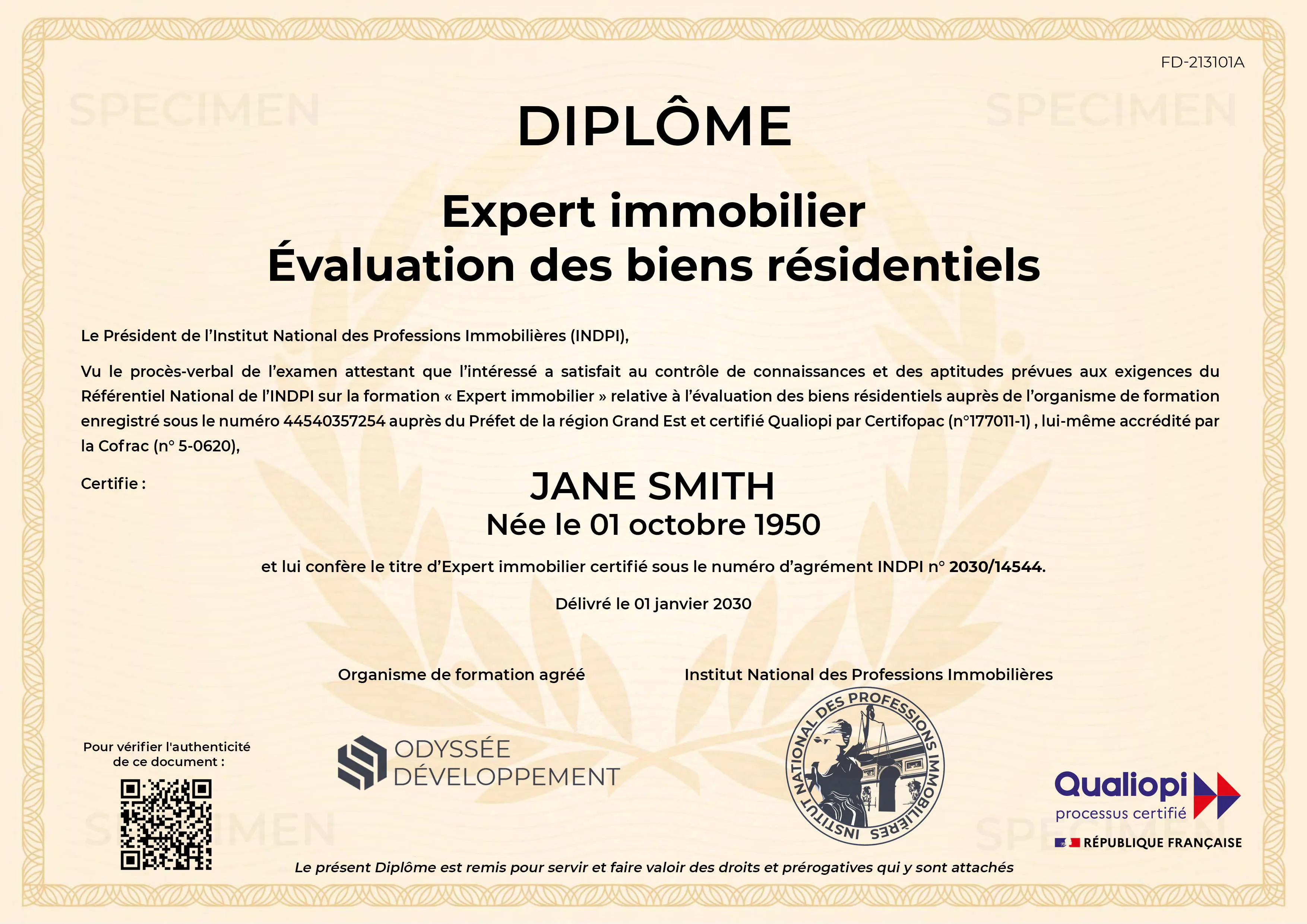 Diplôme Expert immobilier